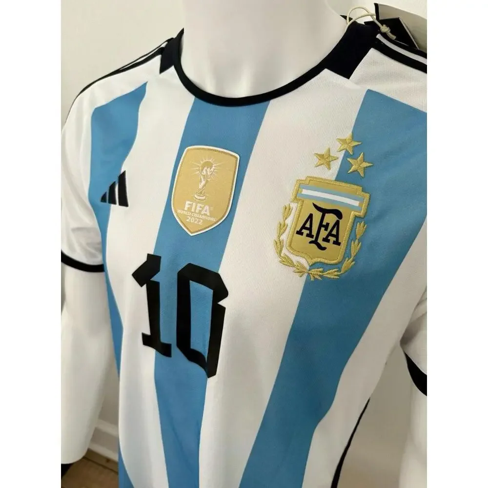 2022 Adidas World Cup 3 STAR Argentina MESSI Jersey Size L - Picture 5 of 12